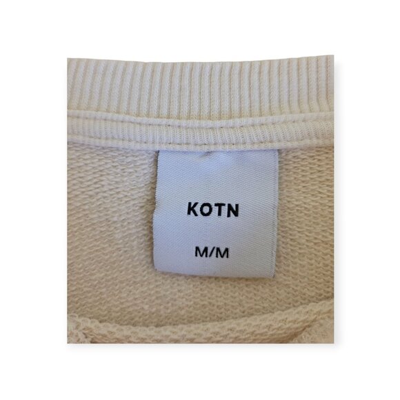 KOTN Cream Cropped Crewneck Sweatshirt Size M - Picture 4 of 9